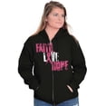 thumbnail image 4 of Faith Love Hope Breast Cancer Aware Womens Plus Size Graphic Zipper Hoodie Brisco Brands 3X, 4 of 5