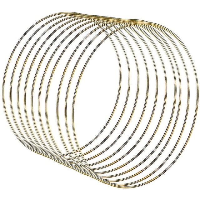 Metal Rings, 10 Pieces, 25 Cm , Gold-coated, Wire Rings For Handicrafts, For Winding Technology, Dream Catchers, Floristry, Wedding Wreaths, Hoops