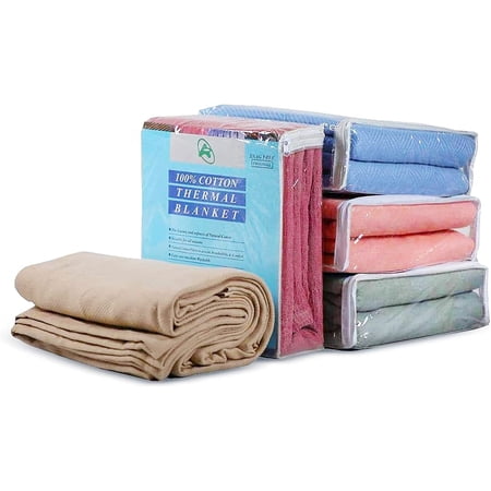 Sof Premium Ringspun Coon hermal Blanke Size 66x96 Lighweigh Warm Sof Breahable Blanke (French Rose, 1)