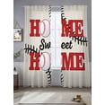 thumbnail image 2 of White Red Baseball Sheer Curtains 84 Inch Length 2 Panels Set - Light Filtering Window Treatments, Modern Art Funny Words Rod Pocket Semi Curtains for Living Room/Bedroom/Kitchen Décor, 104"W x 84"L, 2 of 7