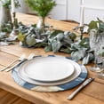 thumbnail image 6 of Round Placemats Abstract White Feathers 15 inch Set of 6 Table Mats for Dining Table Blue Modern Art Heat Resistant Non-Slip Kitchen & Home Decorative Place Mat Set, 6 of 8