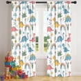 thumbnail image 5 of Blackout Kids Curtains,White Dinosaurs Rainbows Plants Pattern Childrens Insulated Curtains Set Of 2,Bedroom Essentials,Toddler Room Decor 42"x84", 5 of 5