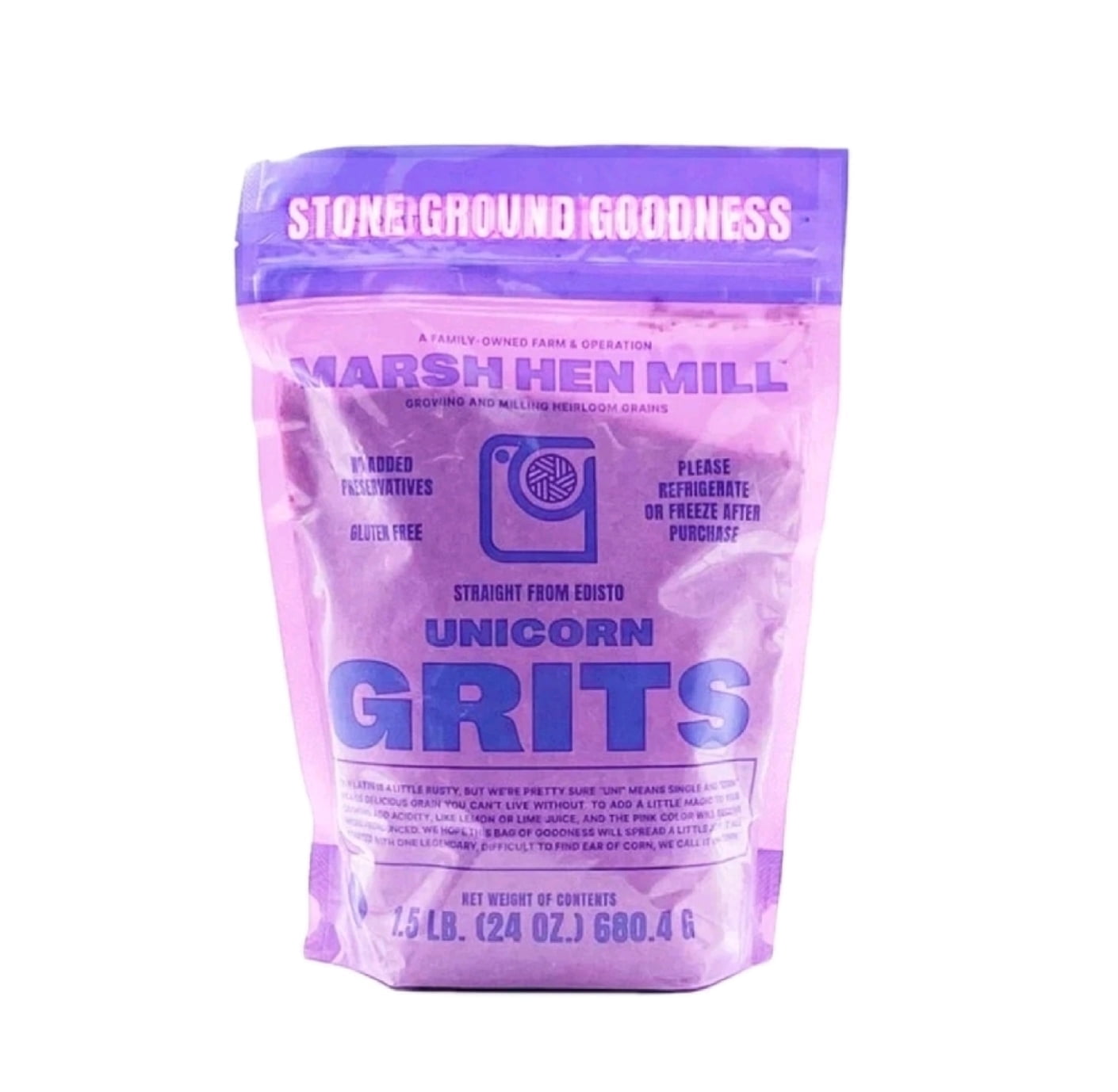 Marsh Hen Mill Stone Ground Grits Set - Sea Island Blue & Yellow Corn, 1.5 Lb Bags (2 Pack), Gluten-Free 3 thumbnail image