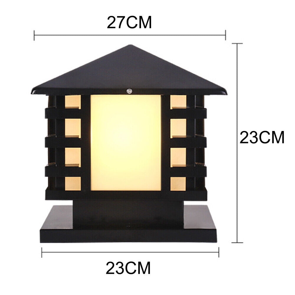 Retro Outdoor Post Lamp Garden Pillar Light Yard Gate Lantern Lamp Waterproof