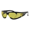 Bobster Eyewear Shield III Sunglasses (OSFM, Black / Yellow Lens)