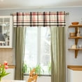 thumbnail image 3 of Yayeee Kitchen Valance Rod Pocket 54" x 18" Living Room Window Curtain, Black Tartan, 3 of 6