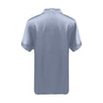 thumbnail image 5 of Camisa de manga corta de satén liso para mujer - Top elegante con cuello alto - Acabado satinado para ocasiones informales/formales - Tallas S-XL, 5 of 5