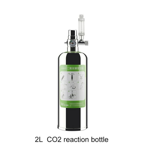 Système de Générateur de CO2 pour Aquarium 2L Kit de Générateur de Cylindre en Acier Inoxydable pour Plantes Aquarium
