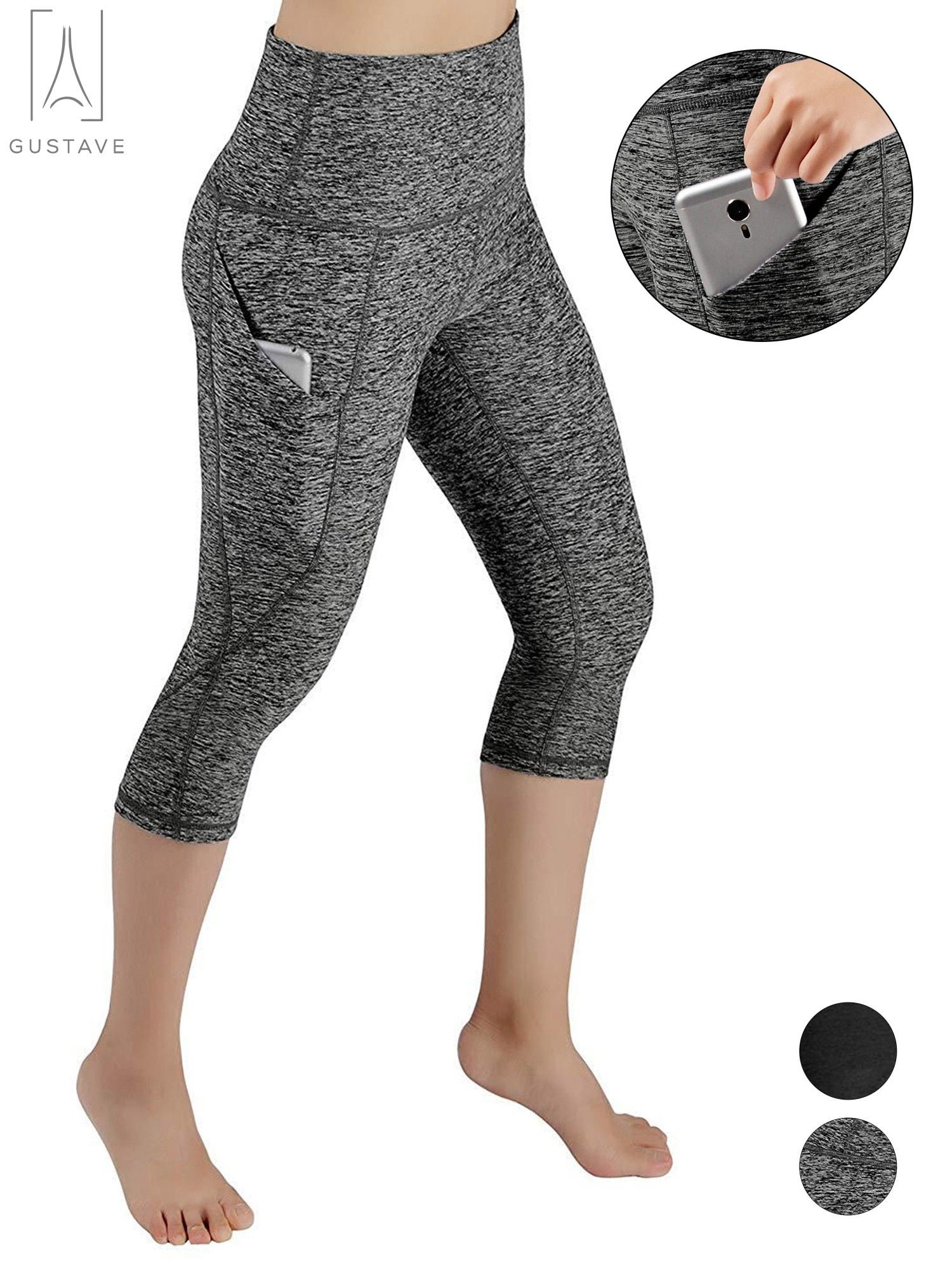 capri exercise pants with pockets