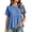 Blue, variant on Dxzfnsa Short Sleeve Shirts for Women Casual Spring Summer Tops Ribbed Knit Striped Womens Tops Crewneck Loose Fit T Shirts S-2XL