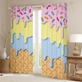 thumbnail image 2 of Manfei Sweet Candy Blackout Curtains,Watercolor Ice Cream Window Curtains Pack of 2 (38x45 Each), 2 of 6