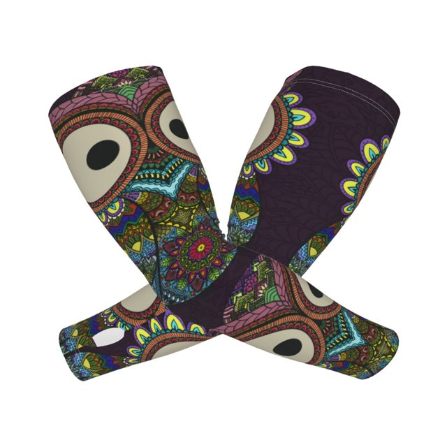 Balery Boho Owl Mangas Refrescantes para Brazos para Hombre y Mujer – Transpirables y Absorbentes de Humedad para Mujeres, Hombres y Niños
