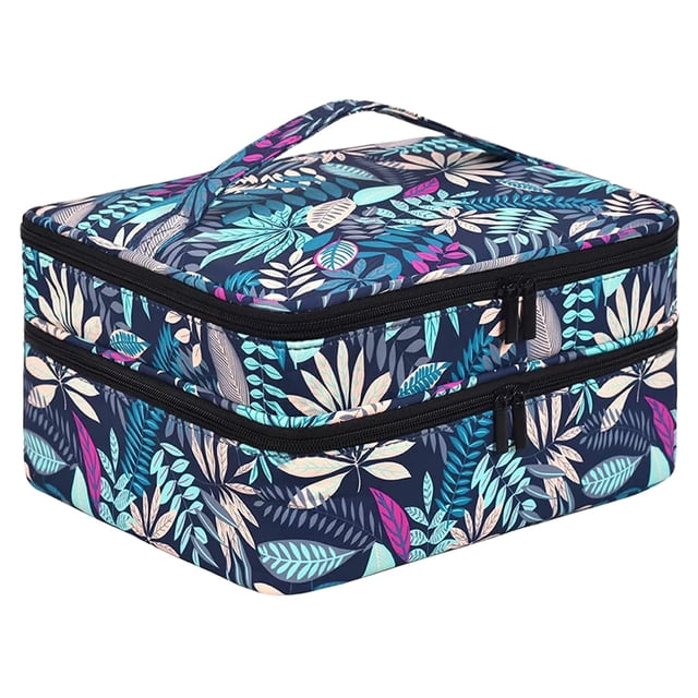 LYFFXYH Estuche de transporte para esmalte de uñas Organizadores y almacenamiento de uñas portátiles Con capacidad para 42 botellas (15 ml) Bolsa de almacenamiento de doble capa para esmalte de uñas y