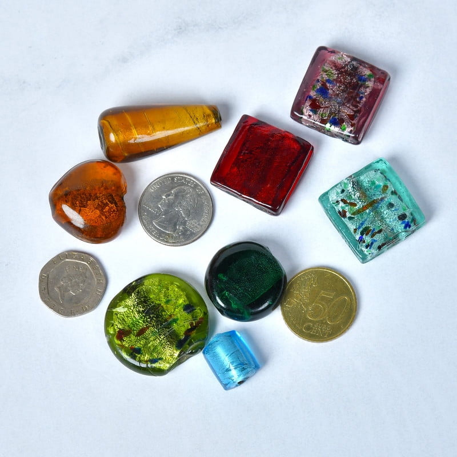 Craft Attic 1 Lb Bag of Assorted Glass Beads for Necklaces, 40 Pieces