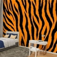 thumbnail image 2 of Peel and Stick Wallpaper Waterproof texture tiger orange stripe repeated seamless black jungle safari Wall Mural Decor Self Adhesive and Removable 100in x 144in, 2 of 8
