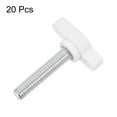 thumbnail image 3 of Uxcell 20 Packs M6 x 30mm Male Thread Tee Wing Knobs Thumb Screw Clamping Knobs Grip White, 3 of 5