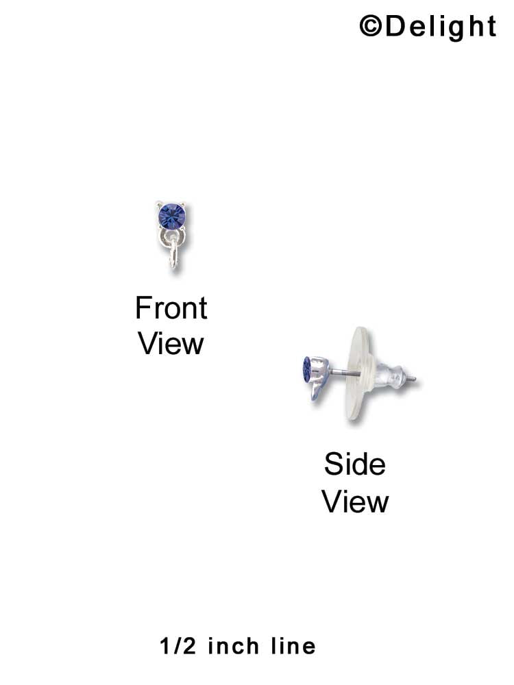 Pair of Dice Blue Crystal Post Earrings