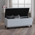 thumbnail image 2 of Aurla Contemporary Fabric Storage Ottoman, Light Gray, 2 of 9