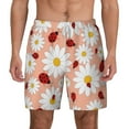 thumbnail image 2 of Picia Daisy and Ladybug pattern Mens Swim Trunks with Compression Liner Stretch Beach Shorts Quick Dry with Zipper Pockets No-Chafing Board Shorts-X-Large, 2 of 9