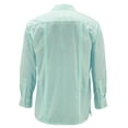 thumbnail image 2 of Men's Guayabera Long Sleeve Button Up Cuban Beach Casual Embroidered Dress Shirt (Mint, S), 2 of 3