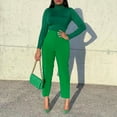 thumbnail image 4 of Pantalones de talle alto adelgazantes informales de temperamento moderno de talla grande para mujer, pantalones profesionales de color sólido, 4 of 6