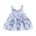 thumbnail image 4 of Odeerbi Baby Girl Clothes Girls Dresses Toddler Kids Cute Summer Flowers Print Bow Sleeveless Dress Skirt Hat Suit, 4 of 9
