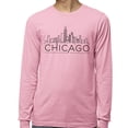 thumbnail image 2 of Skyline Chicago Illinois Long Sleeve Shirt Unisex Small Pink, 2 of 5