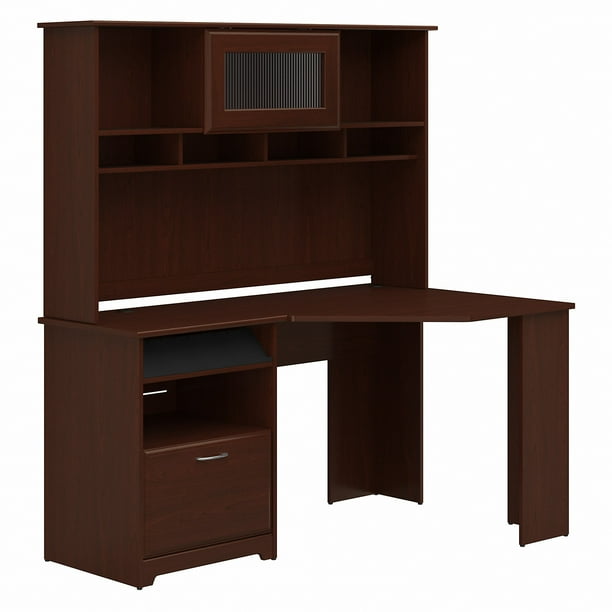 Bush Furniture Cabot 60W Corner Desk with Hutch