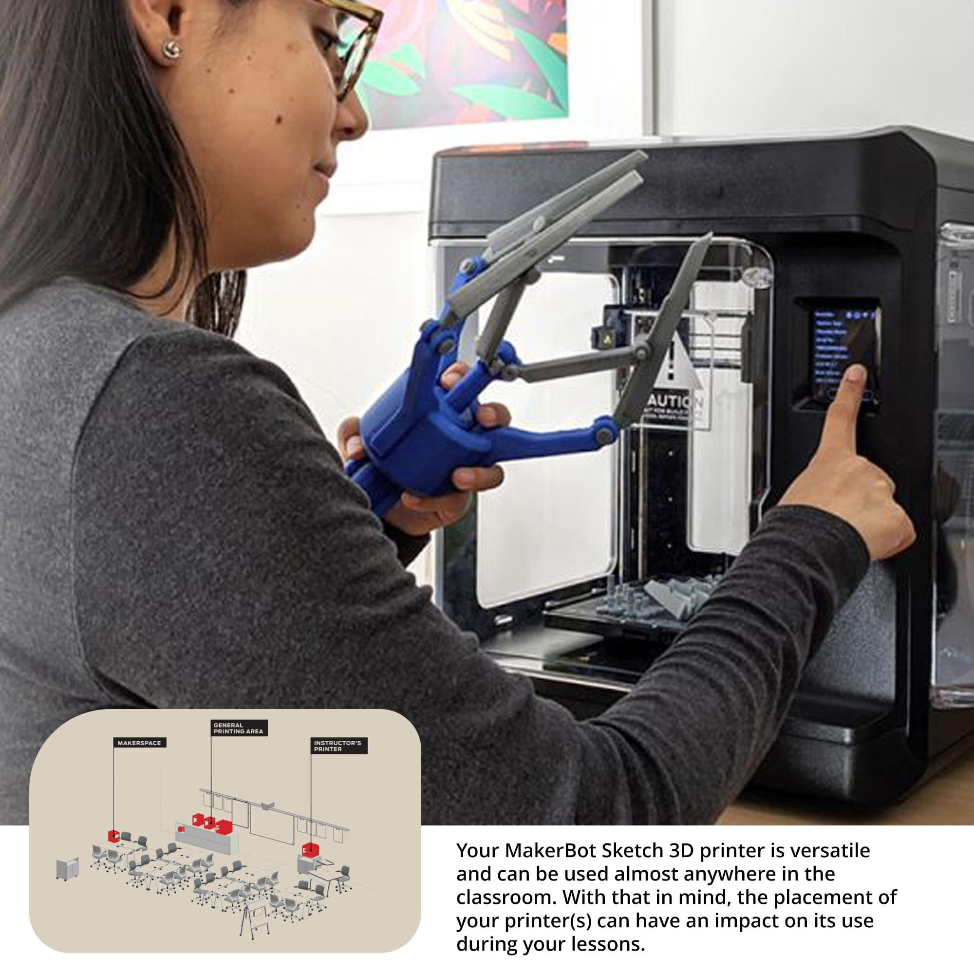 Open Box MakerBot Sketch 3D Printer with Fused Deposition Modelling Print Technology and Layer Resolution of 100 To 400 Microns (Black, Large)