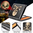 thumbnail image 3 of Vintage Classic Metal Women's Men's Portable Cigarette Case, RFID Credit Card Wallet,Holds 18-20 100mm Cigarettes (Black), 3 of 7