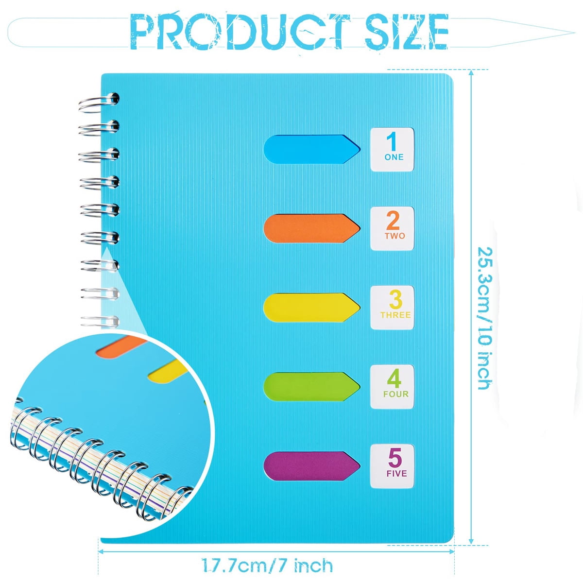 Bexikou Notebook, B5 Large 5 Subject Notebook, 240 Pages,College Notebooks , Thick Lined Journal Notebook for Women Men Work Office Writing