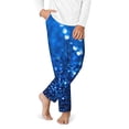 thumbnail image 2 of Wukai A Blue Glitter Print Teenagers' Pajama Pant Sleep Pajama Lounge Pant PJ Bottoms with Pockets and Button Fly(Available in Big & Tall)-Large, 2 of 6