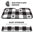thumbnail image 4 of Car Windshield Sunshade Blocks Sun Visor Protector Dog Paw Checked Tartan Foldable Sun Shield For Vehicle Car Truck SUV Van 51x27.5 inches Keep Vehicle Cool, 4 of 6