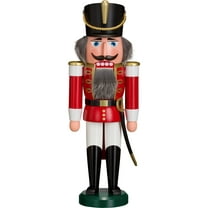 German nutcracker hussar red, height 37 cm / 15 inch, original Erzgebirge by Seiffener Volkskunst SV 11202/1