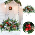 thumbnail image 2 of 21 Pouces Extérieur avec Lumières LED Allumées avec Baies Givrées et Rouges pour Décoration de Porche de Jardin Mariage Ainsi Fleurs Illets Roses Fleurs en Vase Fleurs Suspendues Fleurs en Soie Fleurs de Maman Retour à la Maison, 2 of 4