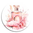 thumbnail image 2 of Designart "Scented Treasures Pink Perfume IV" Fashion Perfume Metal Round Art Print, 2 of 5