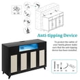 thumbnail image 4 of EDTara Sideboard Buffet Cabinet with Storage,47 Inch Rattan Sideboard Buffet Cabinet,4 Doors, 2 Drawers with LED Lights & Power Outlet, Adjustable Shelves, 4 of 8