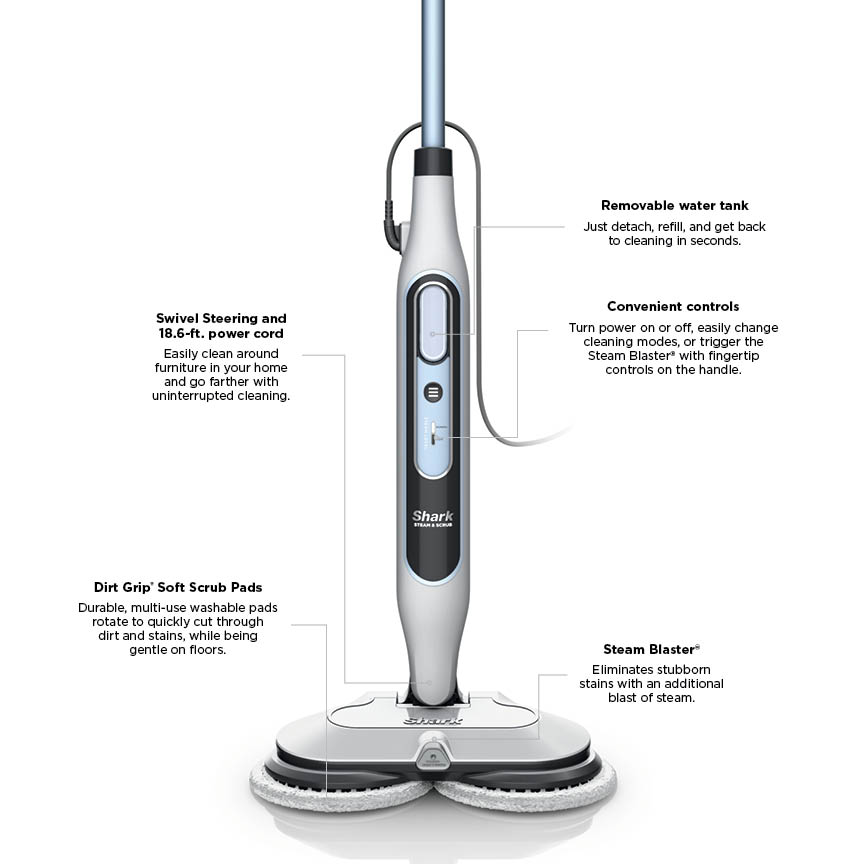 Shark Steam & Scrub Scrubbing Steam Mop, Corded, S8200 photo 2