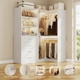 thumbnail image 2 of Homieasy 4.4FT Freestanding Closet System with 4 Drawers, Walk-in Closet Organizer System with Shelves & 2 Hanging Rods, Ideal Closet Storage & Organizers Unit, 52.8"W x 31.5"D, White, 2 of 8