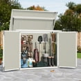 thumbnail image 6 of UDPATIO 41 Cu.Ft Horizontal Storage Shed Outdoor, Weatherproof Resin Storage Shed with Floor Thickened, Gas Spring, Lockable Doors for Trash Can Storage, Tools, Lawn Mower, for Patio, Sand, 6 of 9