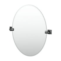 Gatco Waterline 26.5" Frameless Oval Mirror, Matte Black