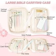 thumbnail image 6 of DAKIMOE Bible Cover Case for Women Bible Bag with Durable Handle Quilted Carrying Book Case Church Bag Bible Study Supplies Accessories Gift for Mother Lady Women, Pink Bow, 6 of 7