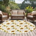 thumbnail image 4 of Large Round Rug 8Ft Washable Non-Slip, Sunflower Circle Area Rugs for Living Room Bedroom, Summer Botanical Farmhouse Floral Elegant Indoor Floor Mats Carpet Runner for Home Decor, 4 of 8
