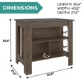 thumbnail image 4 of TUHOME Cala Kitchen Island with Antimicrobial Tabletop & 3 Open Shelves, Seating Workstation, 4 of 6