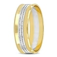 thumbnail image 2 of Men's 6mm Double Row Wedding Band in 10k 2-Tone Polished Yellow Gold, 2 of 5