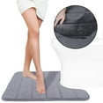 thumbnail image 2 of Tripumer U-Shape Memory Foam Toilet Rug Contour Bathroom Rug 20 x 24 inch Absorbent Mat Floor Carpet Bathroom Rugs Mat for Toilet Base Gray, 2 of 7