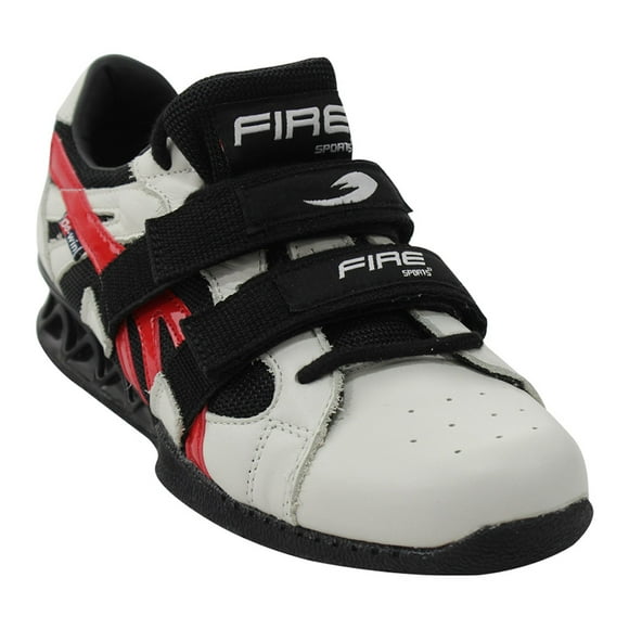 Par de Zapatillas FIRE SPORTS para El levantamiento de Pesas Blanco con rojo y negro 28cm