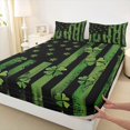 thumbnail image 3 of Feelyou Green Shamrock Kids Twin Sheet Sets, Retro US Flag Bedding, 3 Pieces, 3 of 7