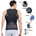 thumbnail image 4 of VASLANDA Mens Compression Shirt Slimming Body Shaper Vest Zipper Waist Trainer Workout Tank Tops Back Support Undershirts, 4 of 7