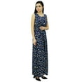 thumbnail image 2 of Bimba Women's Smocked Waist Maxi Dress Bowling Print Casual Summer Rayon Gown, 2 of 8